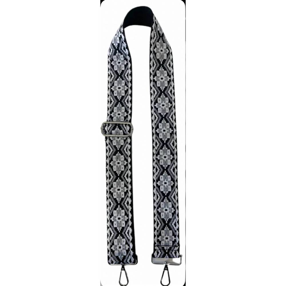 NEW AHDORNED adjustable strap medallion embroidered in black/grey